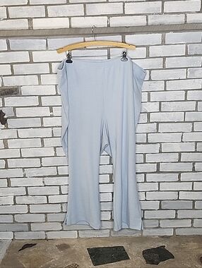 NWT Old Navy Pull-On High-Waisted Ribbed Crop Flare Lounge Pants Plus 4X Blue